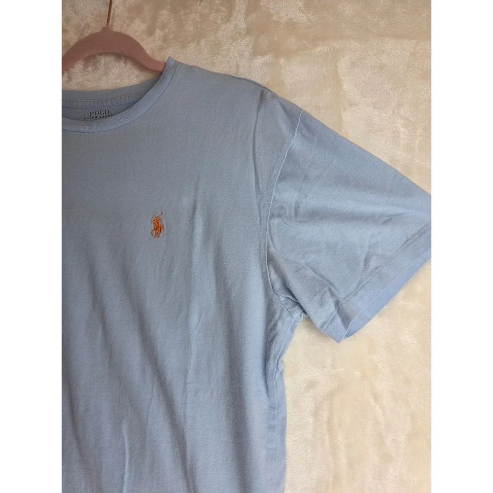Polo Ralph Lauren Men Light Blue Short Sleeve‎ T Shirt Crew Neck Pony Logo M